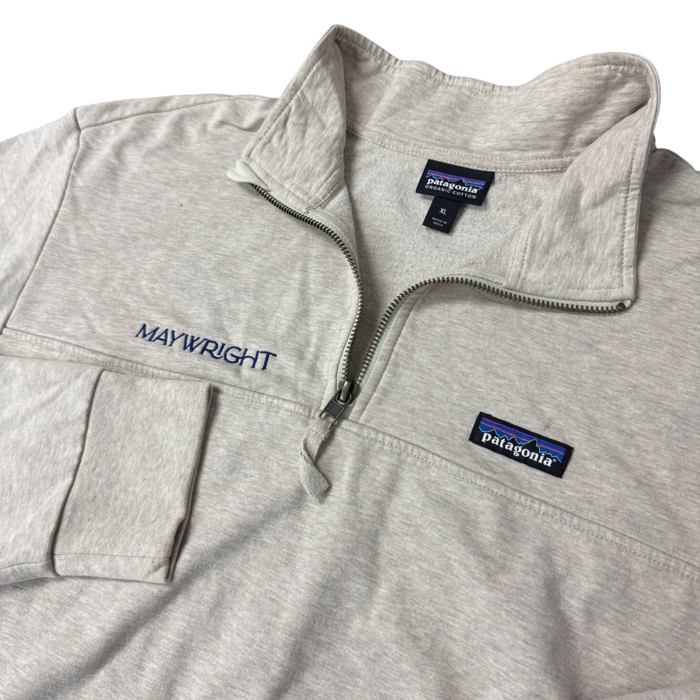 Patagonia Mens XL Organic Cotton Quilt 1/4 Zip Pullover Grey Maywright 42150
